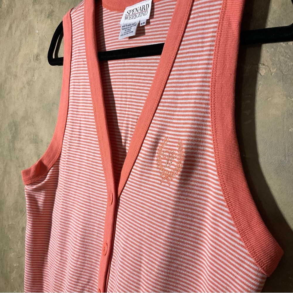 ​Vintage Spenard Weekend | 80s 90s Striped Tunic Vest | Tenniscore | M - Picture 3 of 6